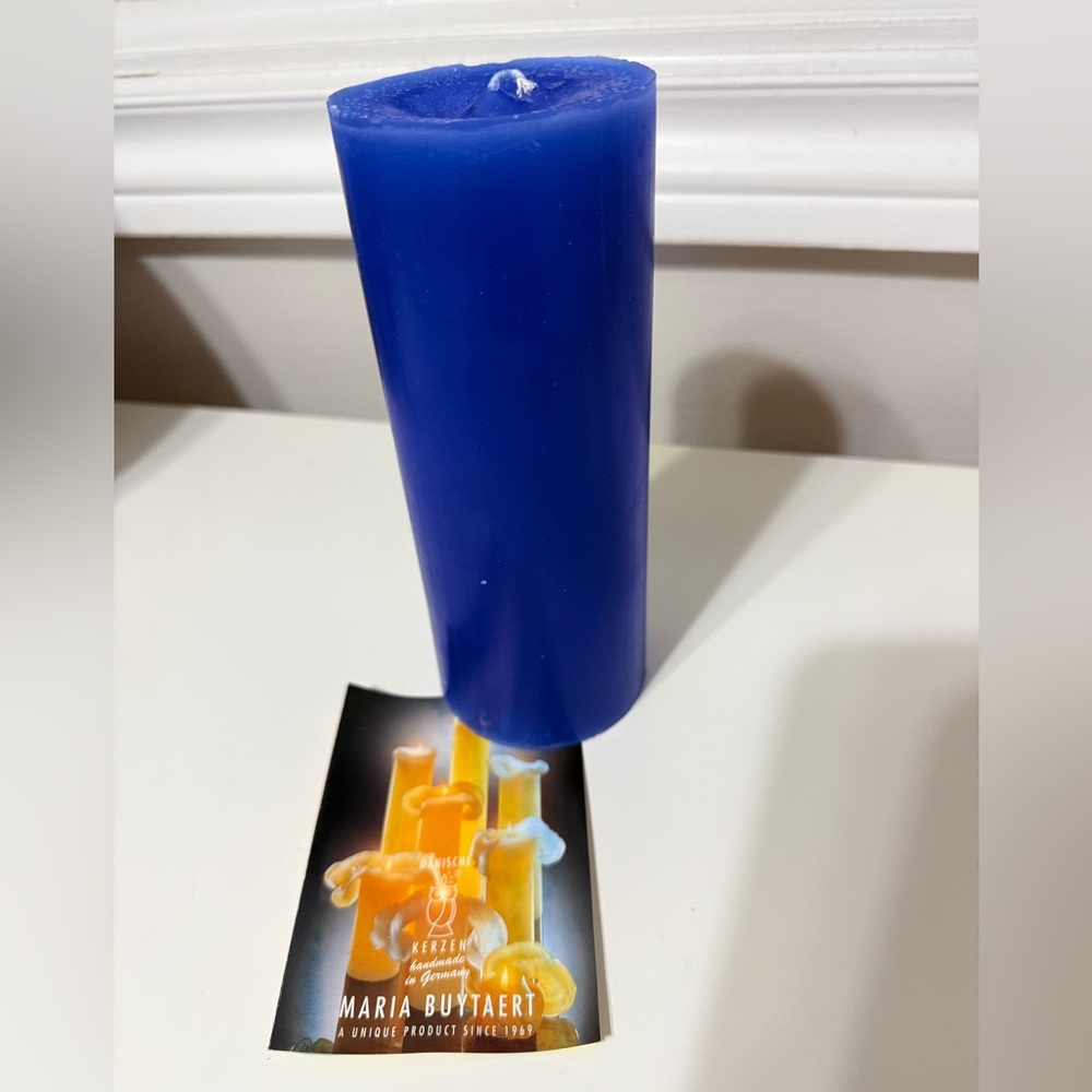 Vibrant Blue Pillar Candle from Maria Buytaert - Danish Candle